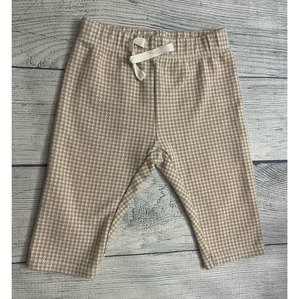 Janie & Jack Tan Houndstooth Baby Boy Shirt & Pants Clothes Set, Size 3-6 months - Picture 6 of 7